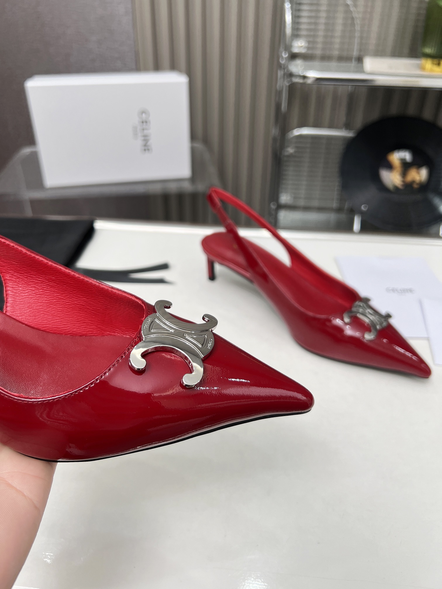 Celine Celine Alma Triomphe Slingback in Glossy-0002  35-42