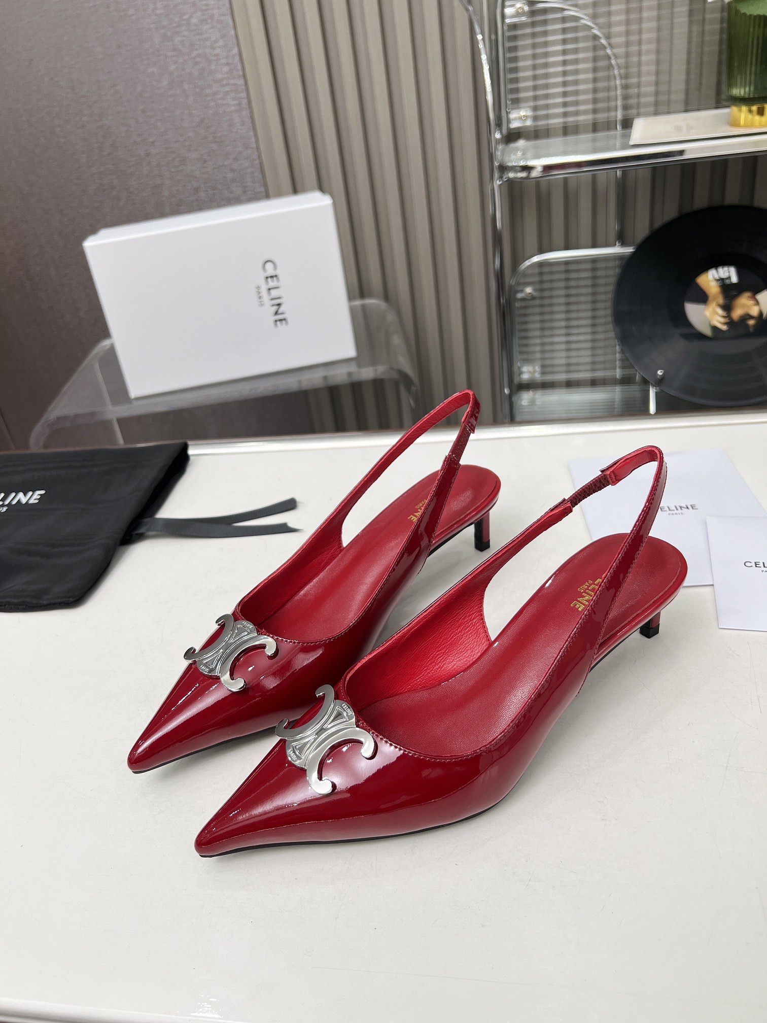 Celine Celine Alma Triomphe Slingback in Glossy-0002  35-42