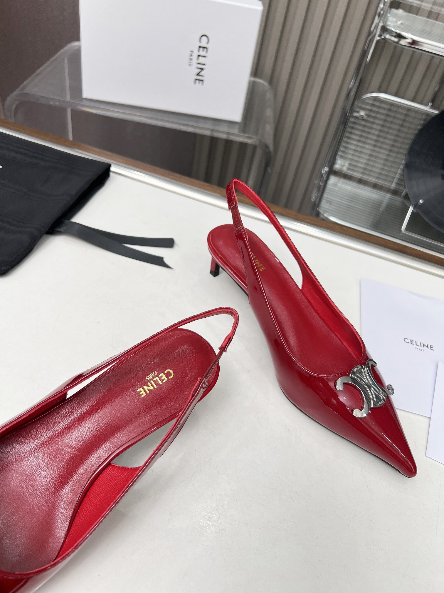 Celine Celine Alma Triomphe Slingback in Glossy-0002  35-42