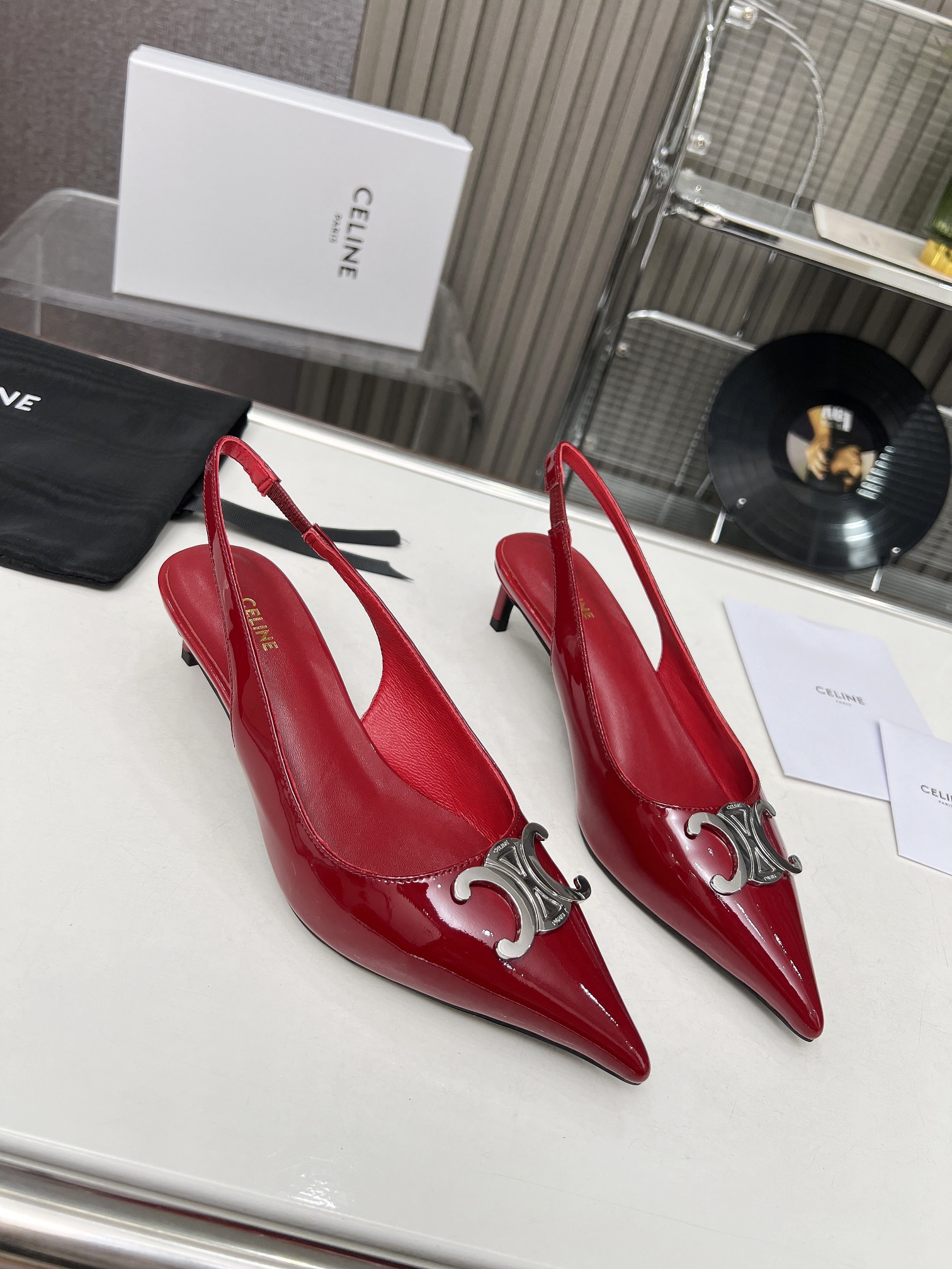 Celine Celine Alma Triomphe Slingback in Glossy-0002  35-42