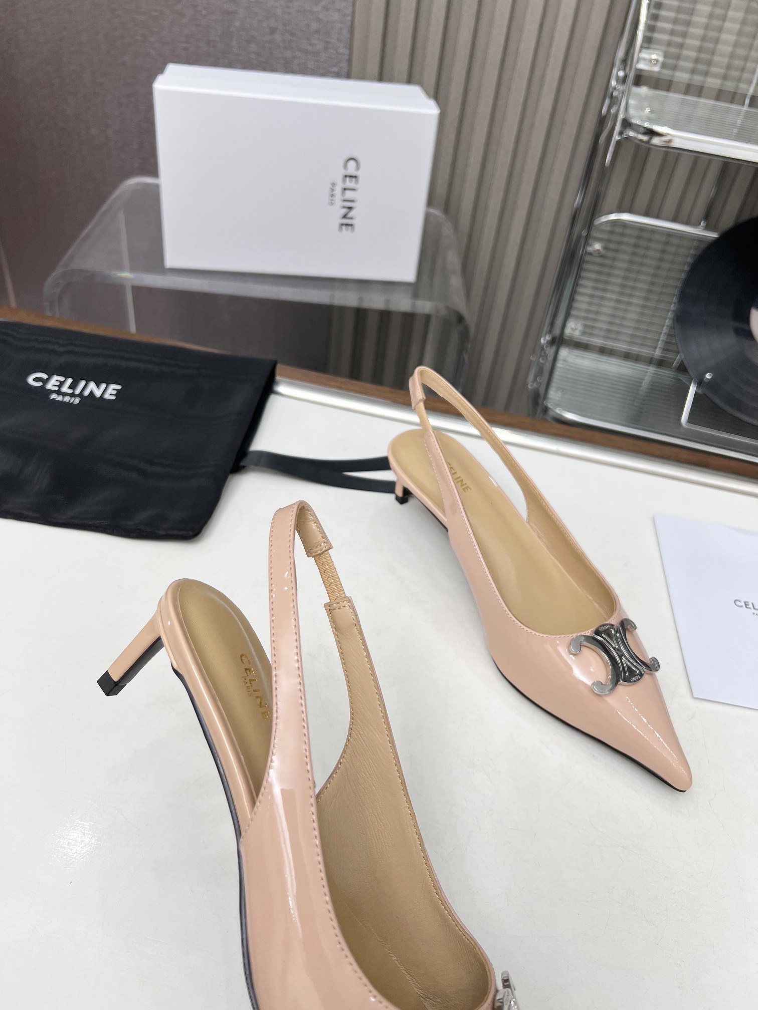 Celine Celine Alma Triomphe Slingback in Glossy-0003  35-42