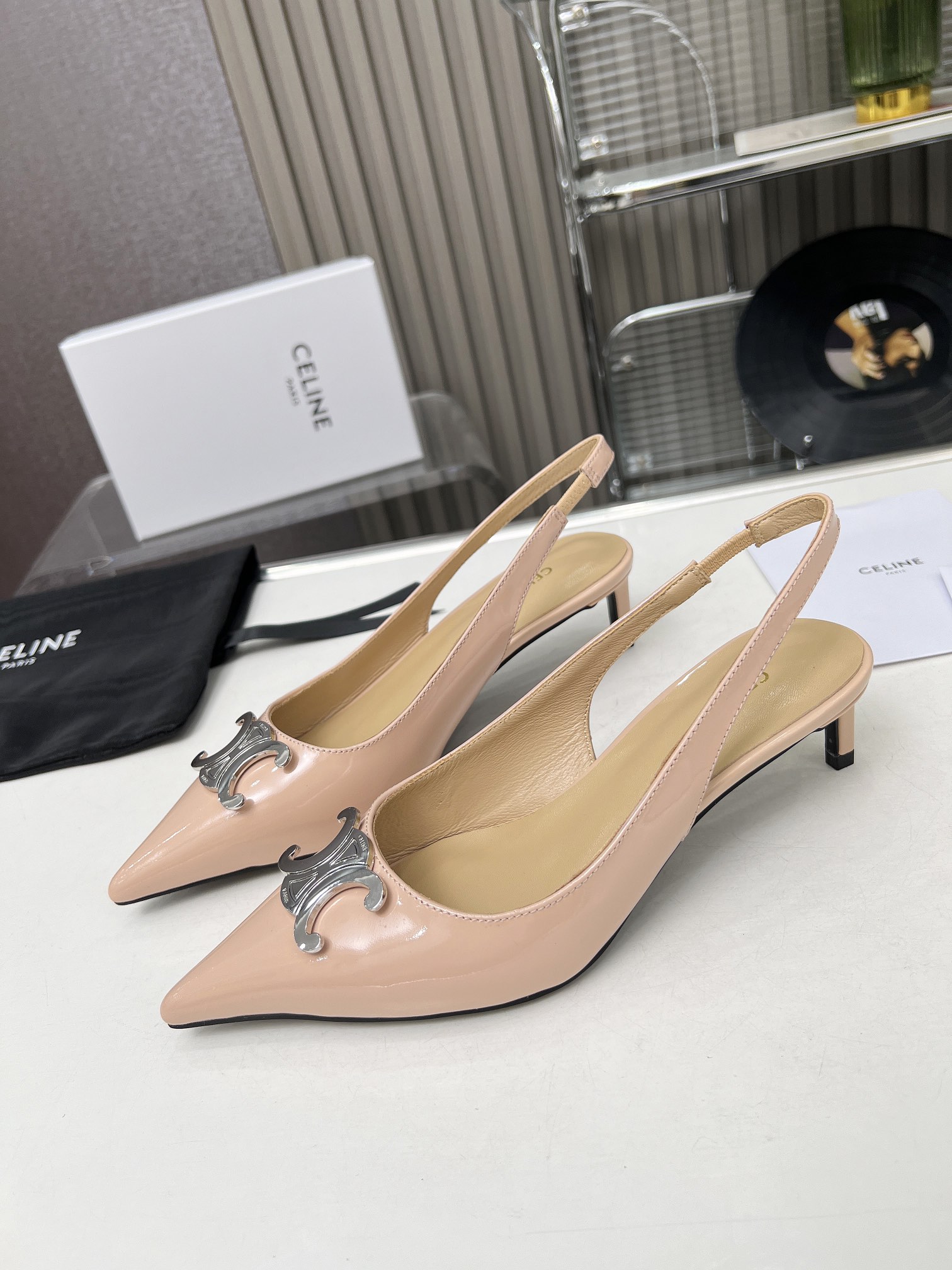 Celine Celine Alma Triomphe Slingback in Glossy-0003  35-42