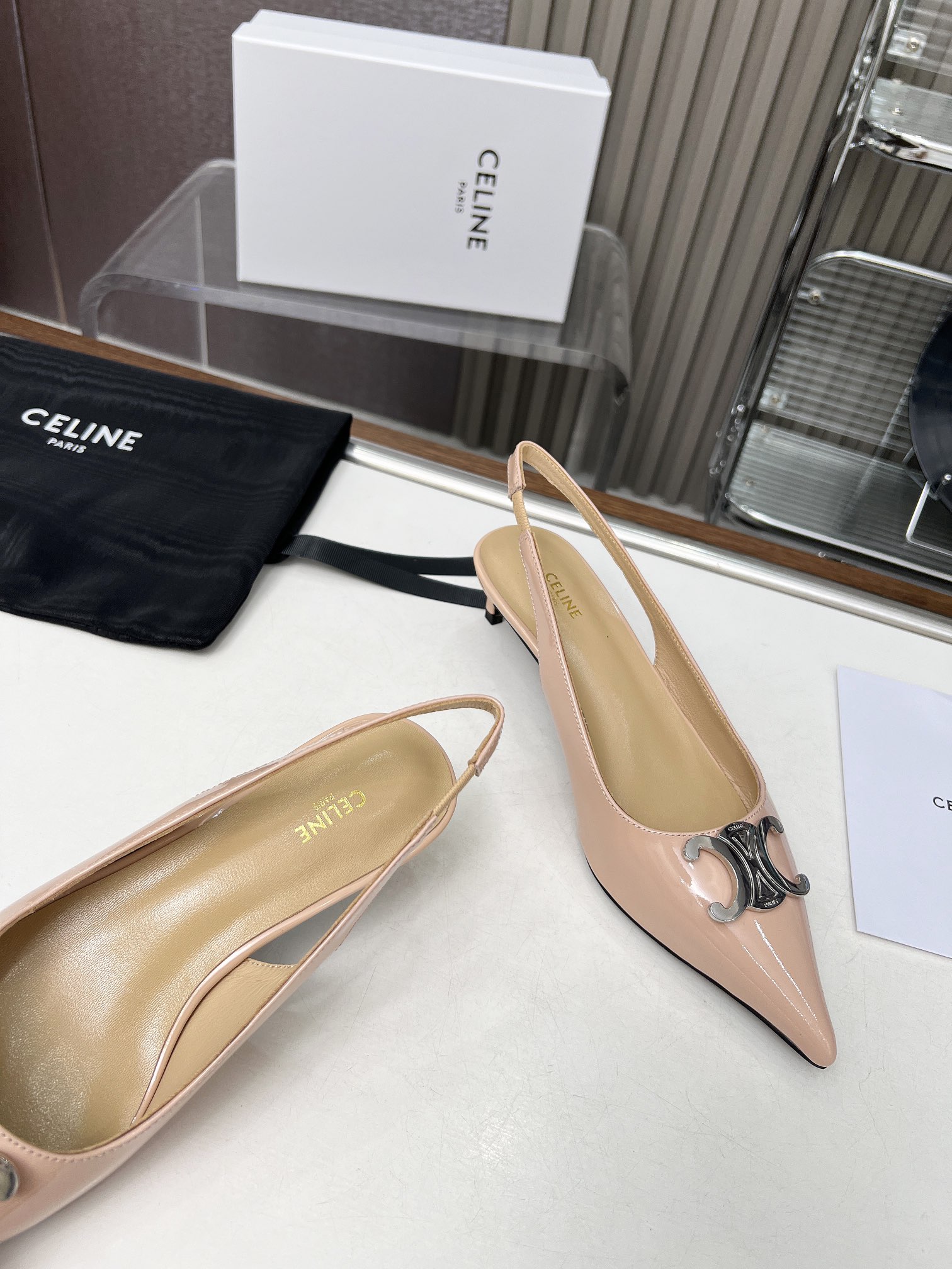 Celine Celine Alma Triomphe Slingback in Glossy-0003  35-42