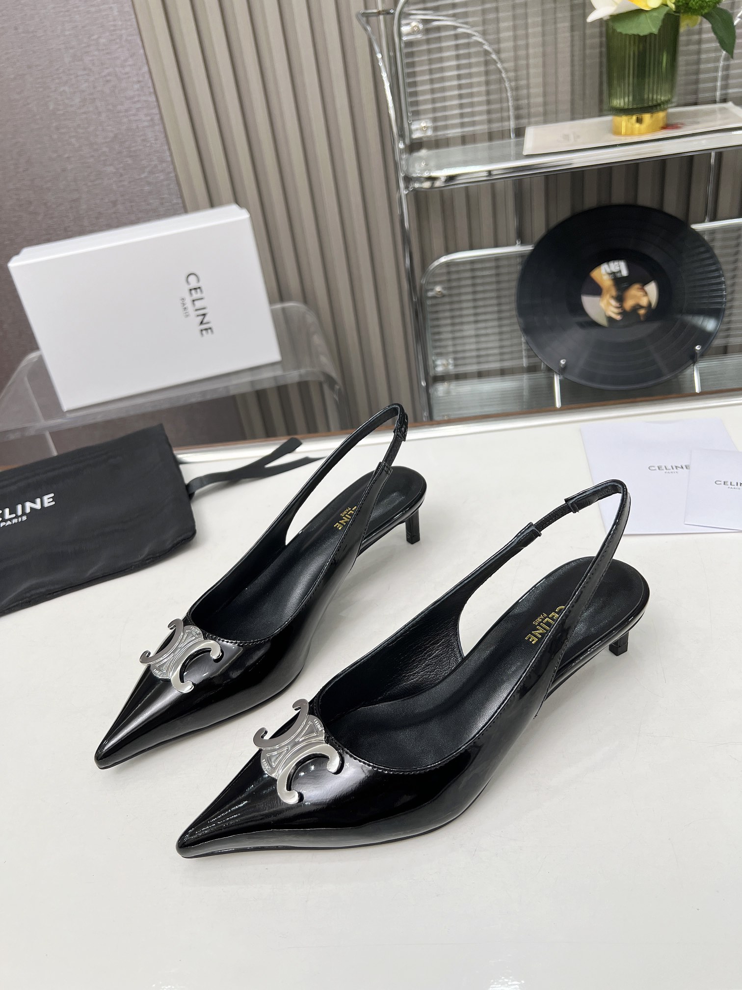 Celine Celine Alma Triomphe Slingback in Glossy-0004  35-42