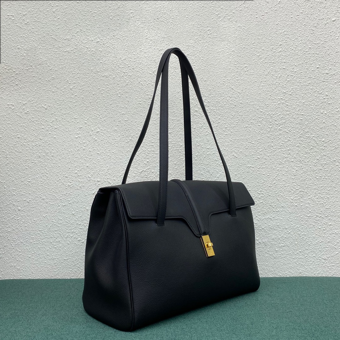 Celine Large Soft 16 Bag In Smooth Calfskin Black