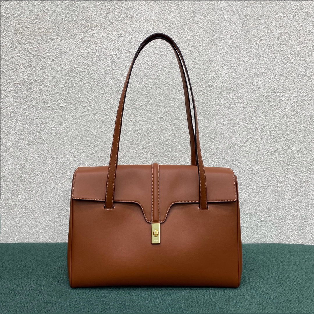 Celine Large Soft 16 Bag In Smooth Calfskin Brown