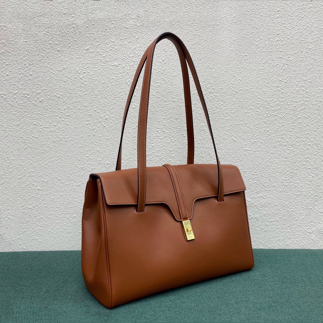 Celine Large Soft 16 Bag In Smooth Calfskin Brown