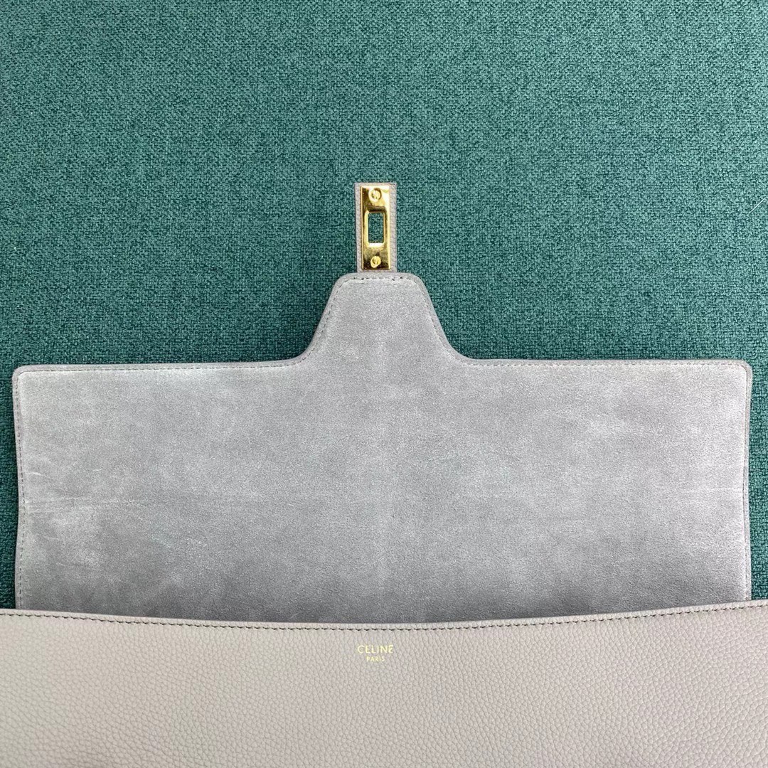 Celine Large Soft 16 Bag In Smooth Calfskin Light Gray