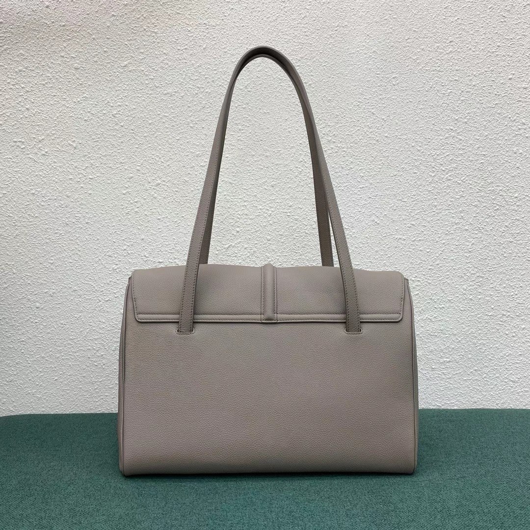 Celine Large Soft 16 Bag In Smooth Calfskin Light Gray