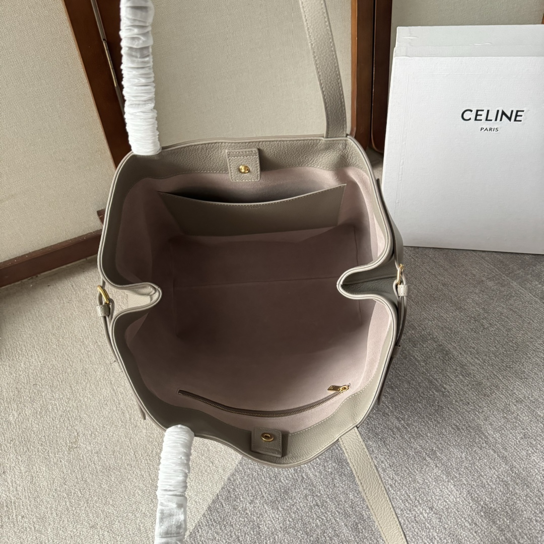 Celine Medium Cabas Anais Cuir Triomphe In Grained Calfskin Gary