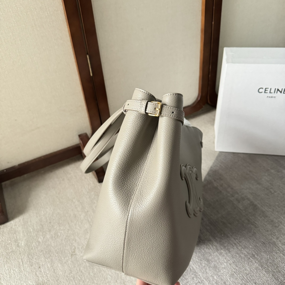 Celine Medium Cabas Anais Cuir Triomphe In Grained Calfskin Gary