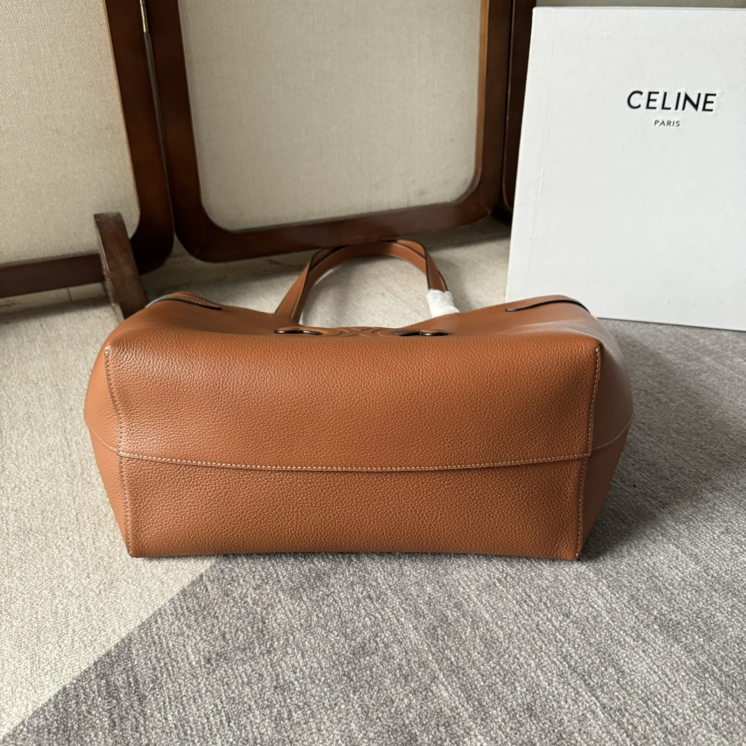 Celine Medium Cabas Anais Cuir Triomphe In Grained Calfskin Tan