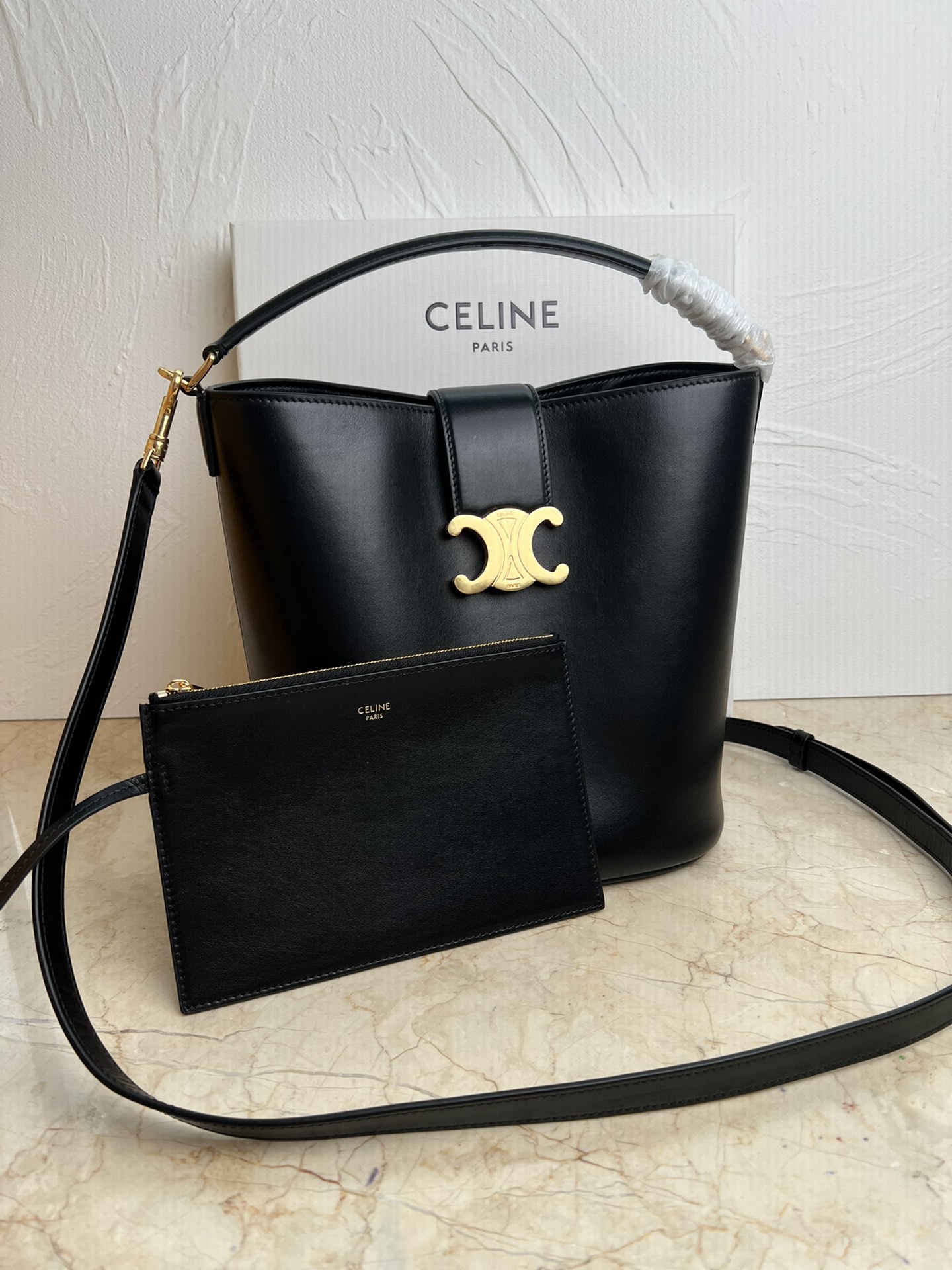 Celine Medium Louise Bag in Smooth Calfskin Black