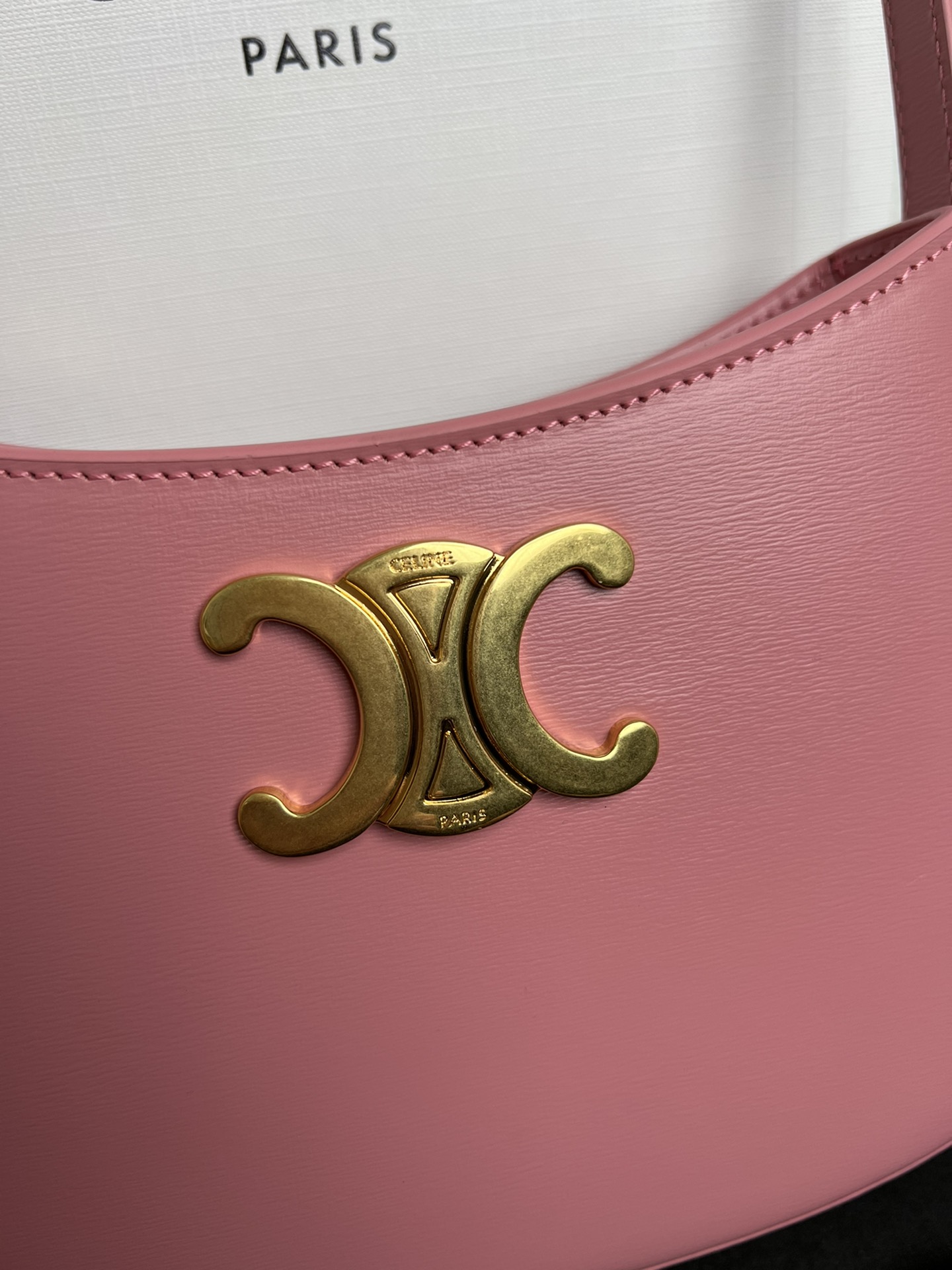 Celine Medium Tilly Bag In Shiny Calfskin Pink