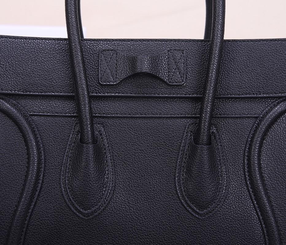 Celine Micro Luggage Handbag In Satinated Natural Calfskin Black