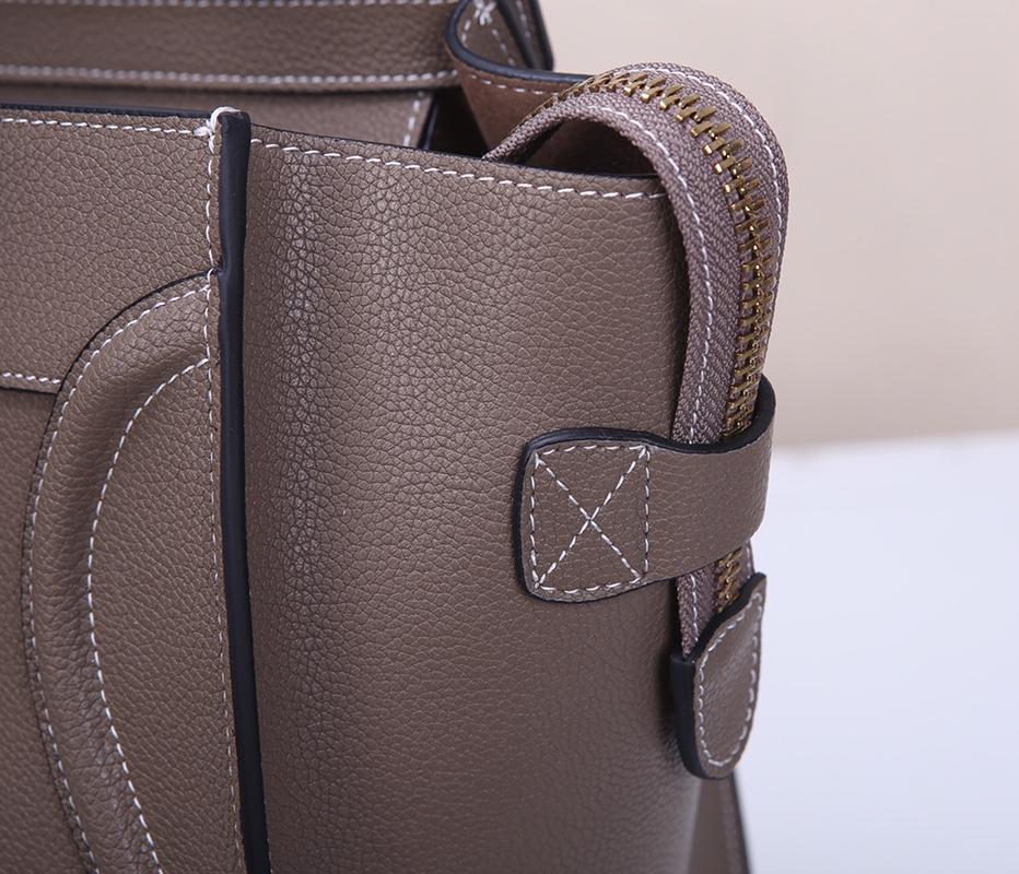Celine Micro Luggage Handbag In Satinated Natural Calfskin Grey