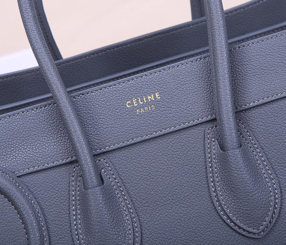 Celine Micro Luggage Handbag In Satinated Natural Calfskin Light Blue