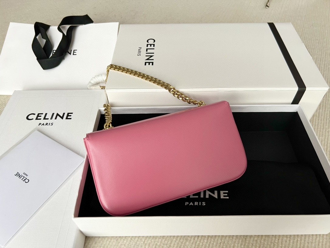 Celine New Triomphe Mini Shoulder Bag Calfskin Pink