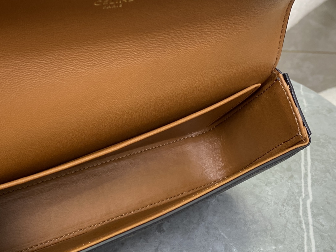 Celine Shoulder Bag in Triomphe  Canvas and Calfskin Tan