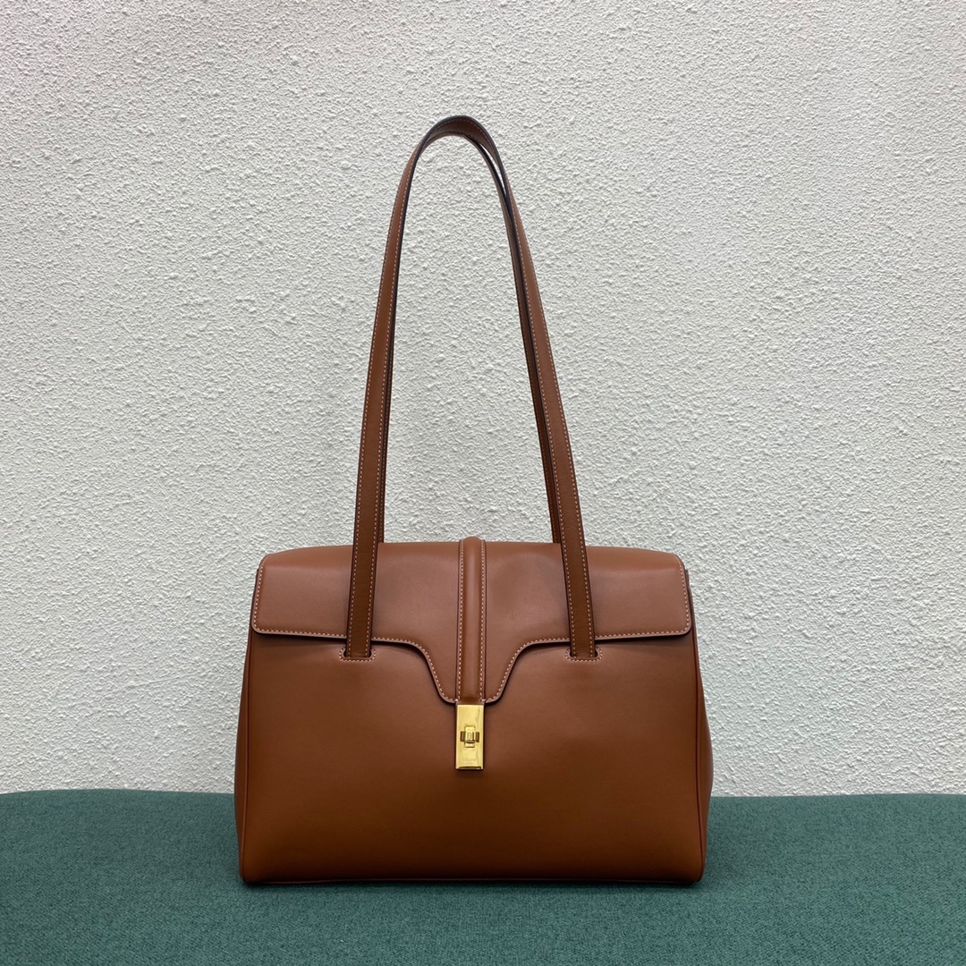 Celine Small Soft 16 Bag In Smooth Calfskin Brown