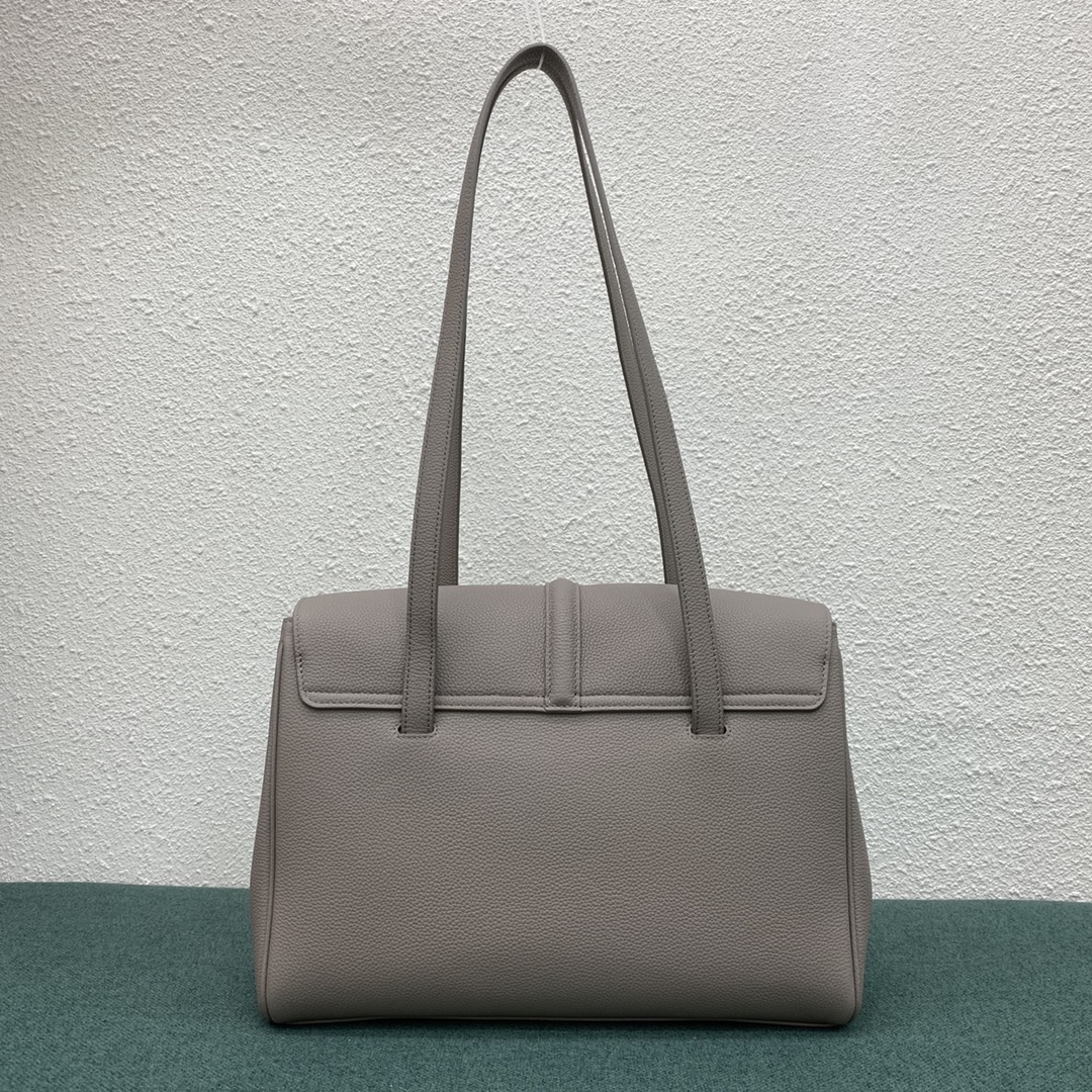 Celine Small Soft 16 Bag In Smooth Calfskin Light Gray