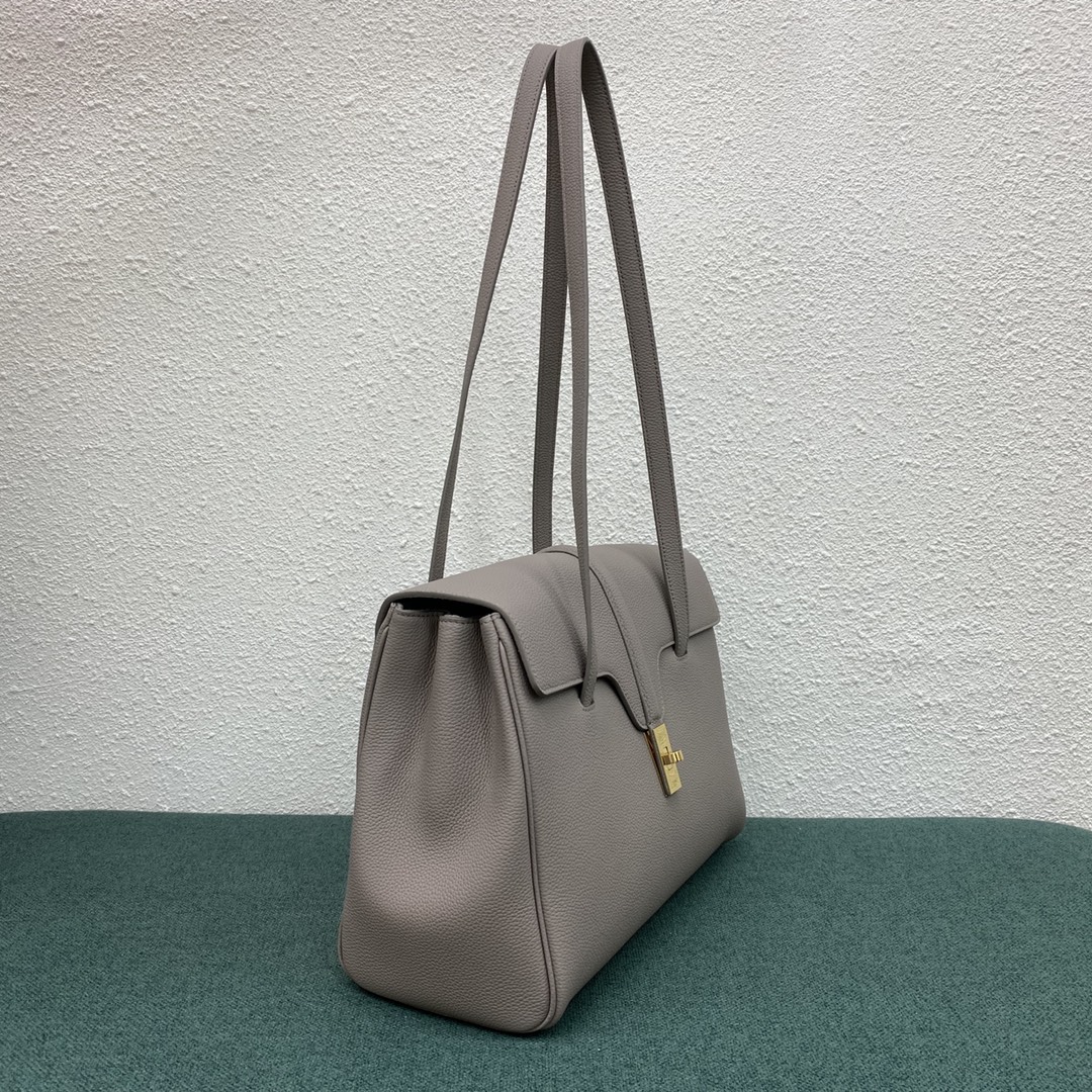 Celine Small Soft 16 Bag In Smooth Calfskin Light Gray