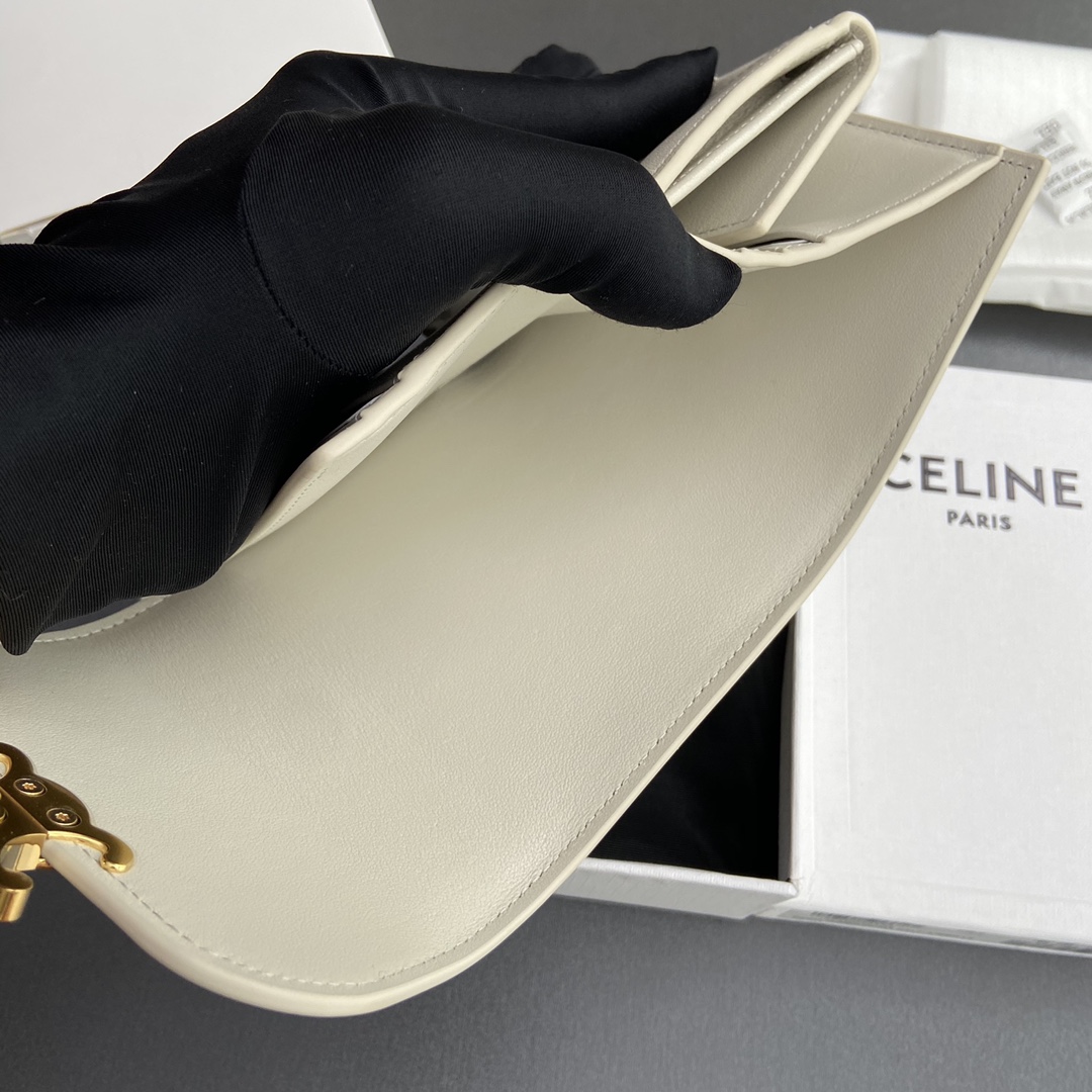 Celine Smlal Flap Wallet Triomphe in Petent Calfskin Gary
