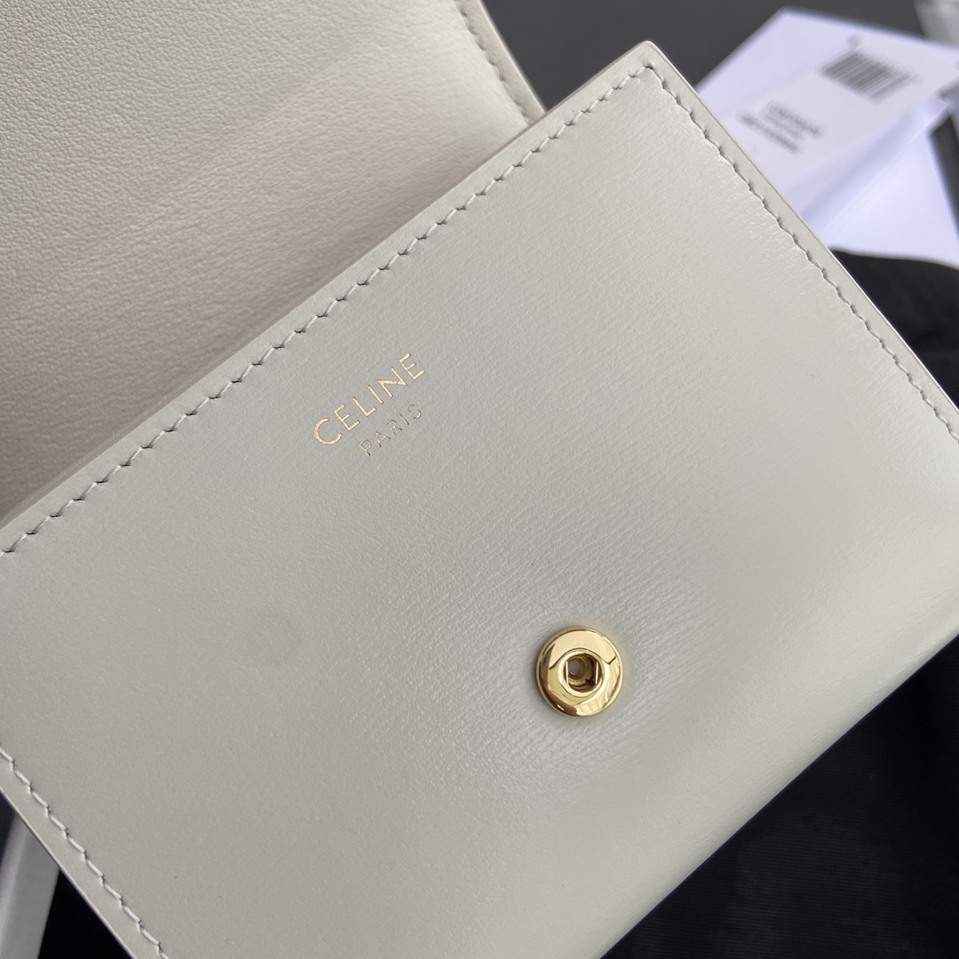 Celine Smlal Flap Wallet Triomphe in Petent Calfskin Gary