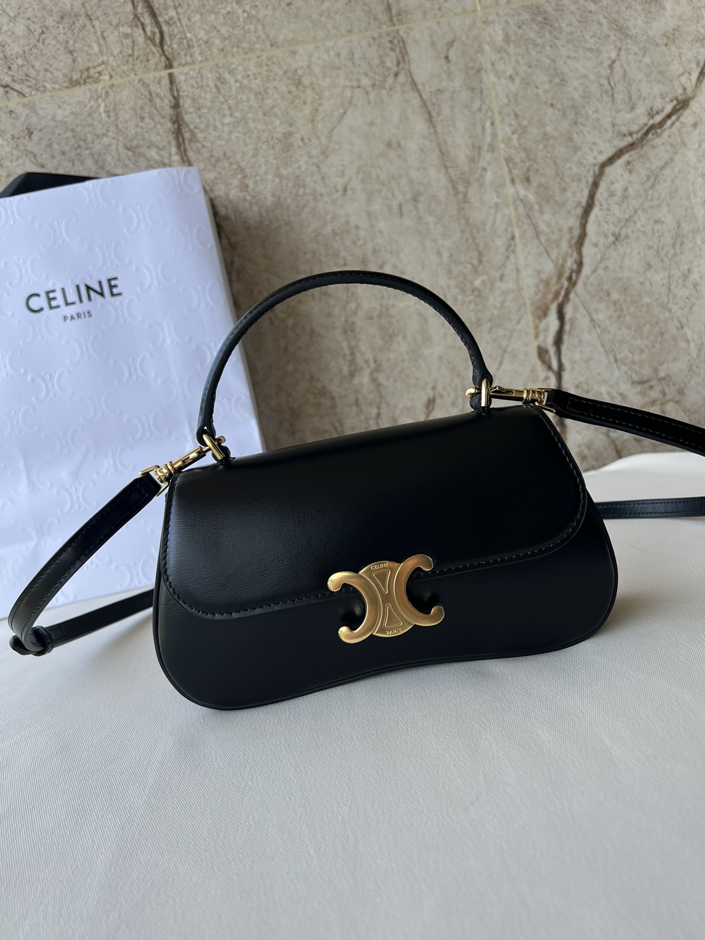 Celine Teen Lola In Shiny Calfskin Black