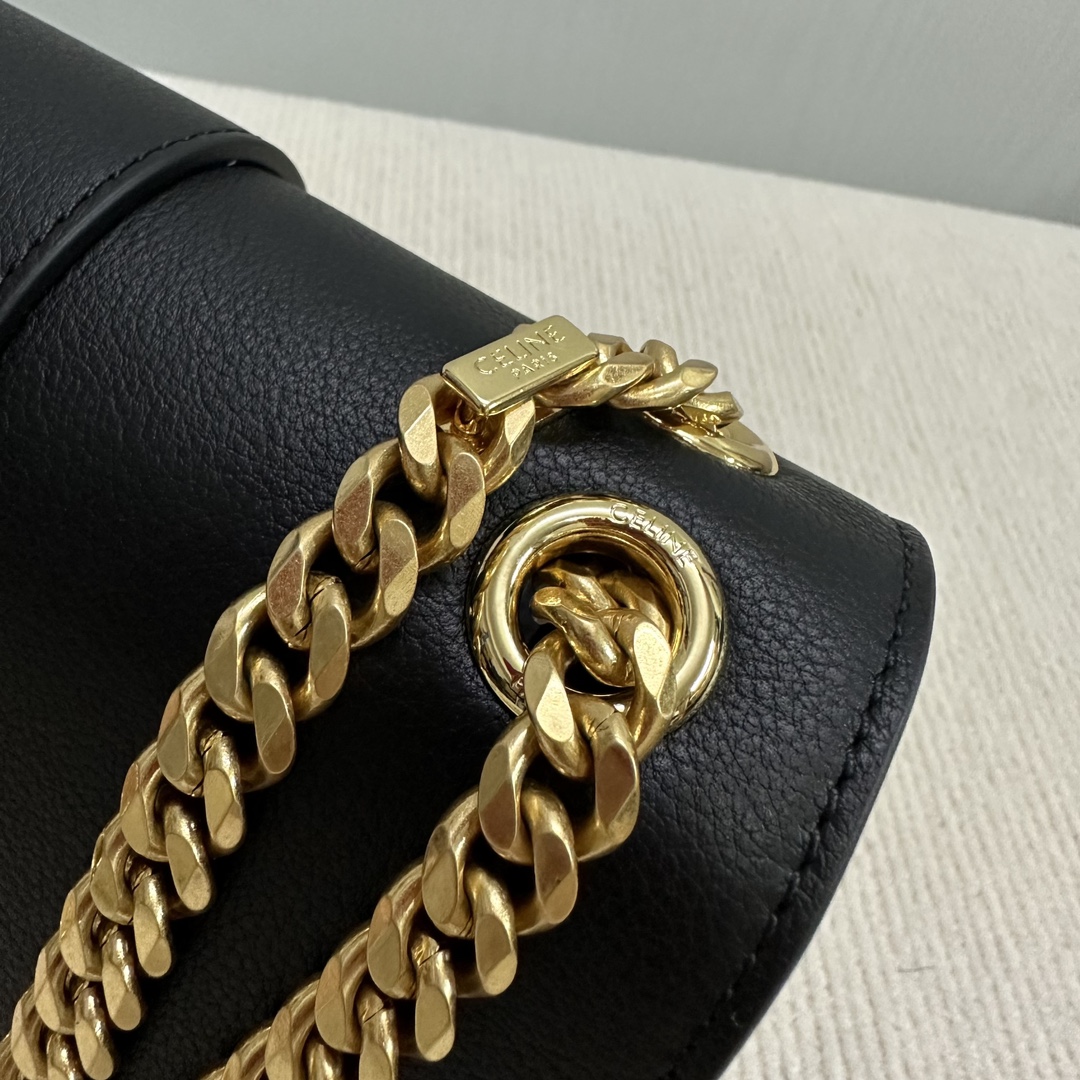 Celine Teen Victoire Bag In Supple Calfskin Black