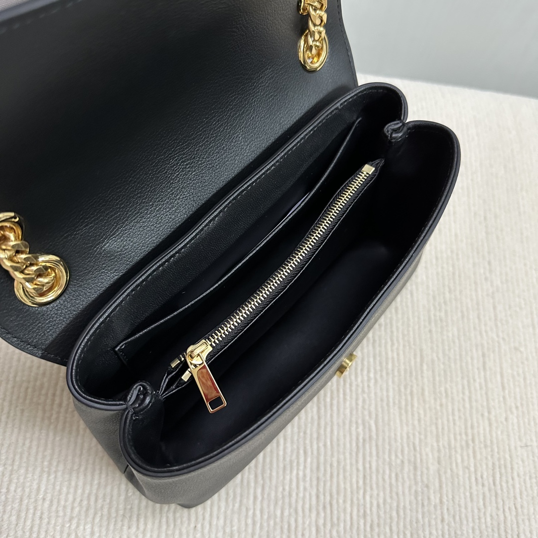 Celine Teen Victoire Bag In Supple Calfskin Black