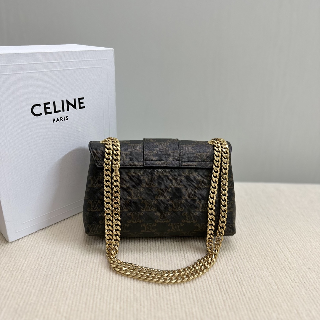 Celine Teen Victoire Bag In Triomphe Canvas Tan