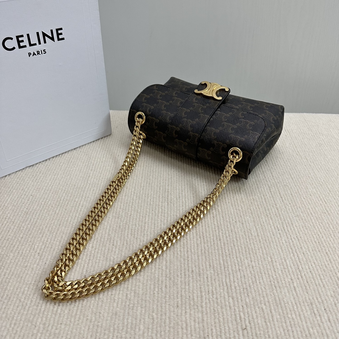 Celine Teen Victoire Bag In Triomphe Canvas Tan