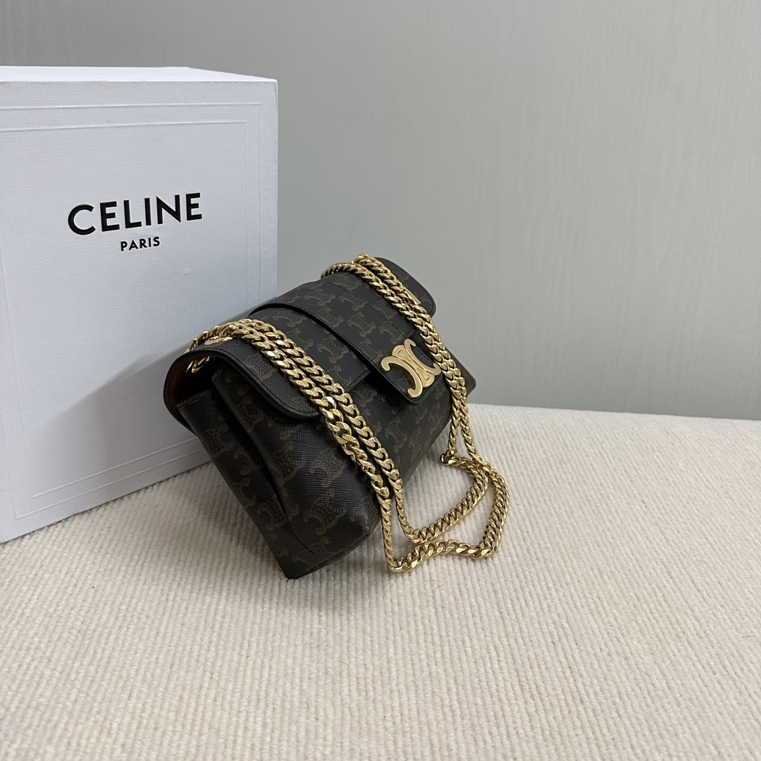 Celine Teen Victoire Bag In Triomphe Canvas Tan