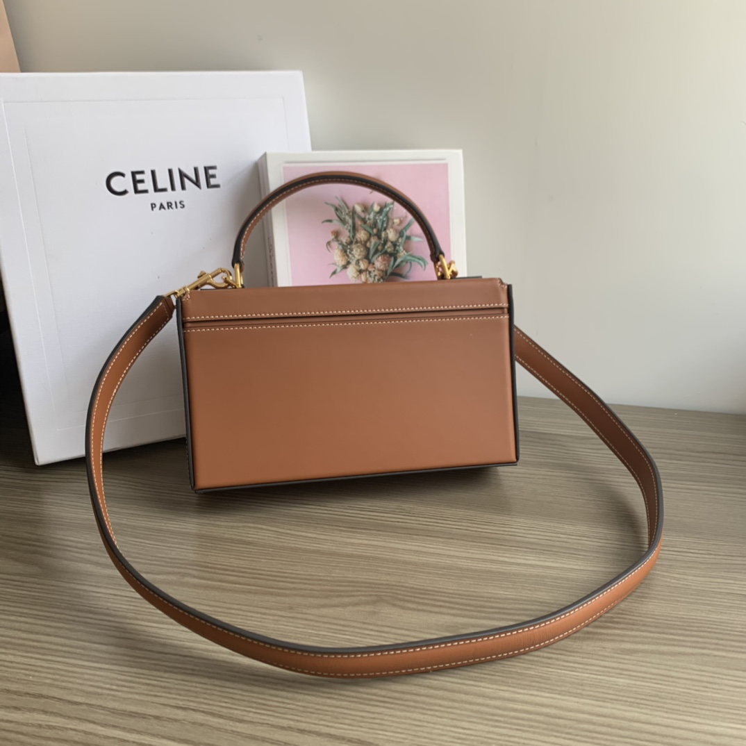 Celine Triomphe Box Top Handle Bag Real Leather