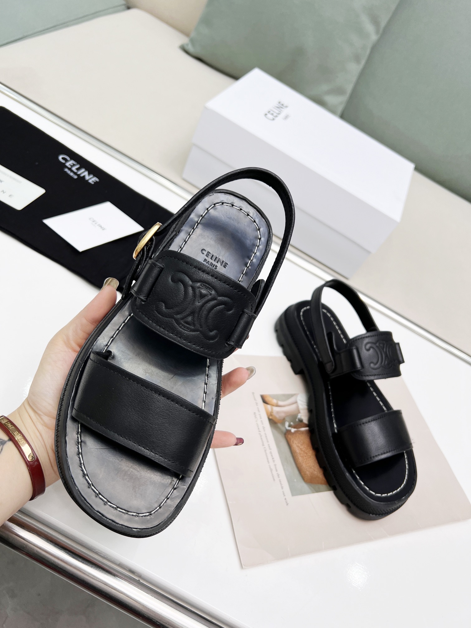 Celine Triomphe Leather Sandals-0001 35-40