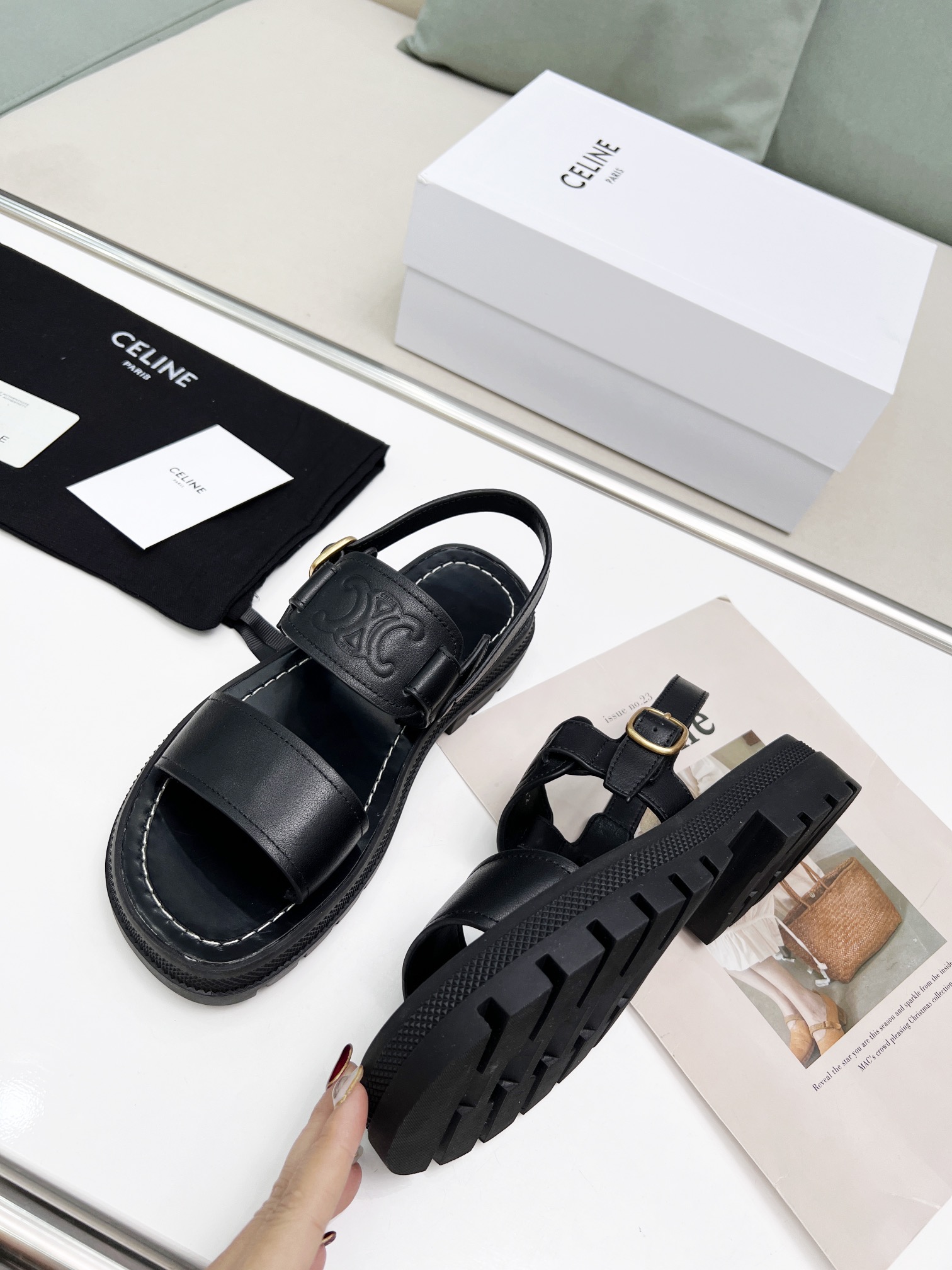 Celine Triomphe Leather Sandals-0001 35-40