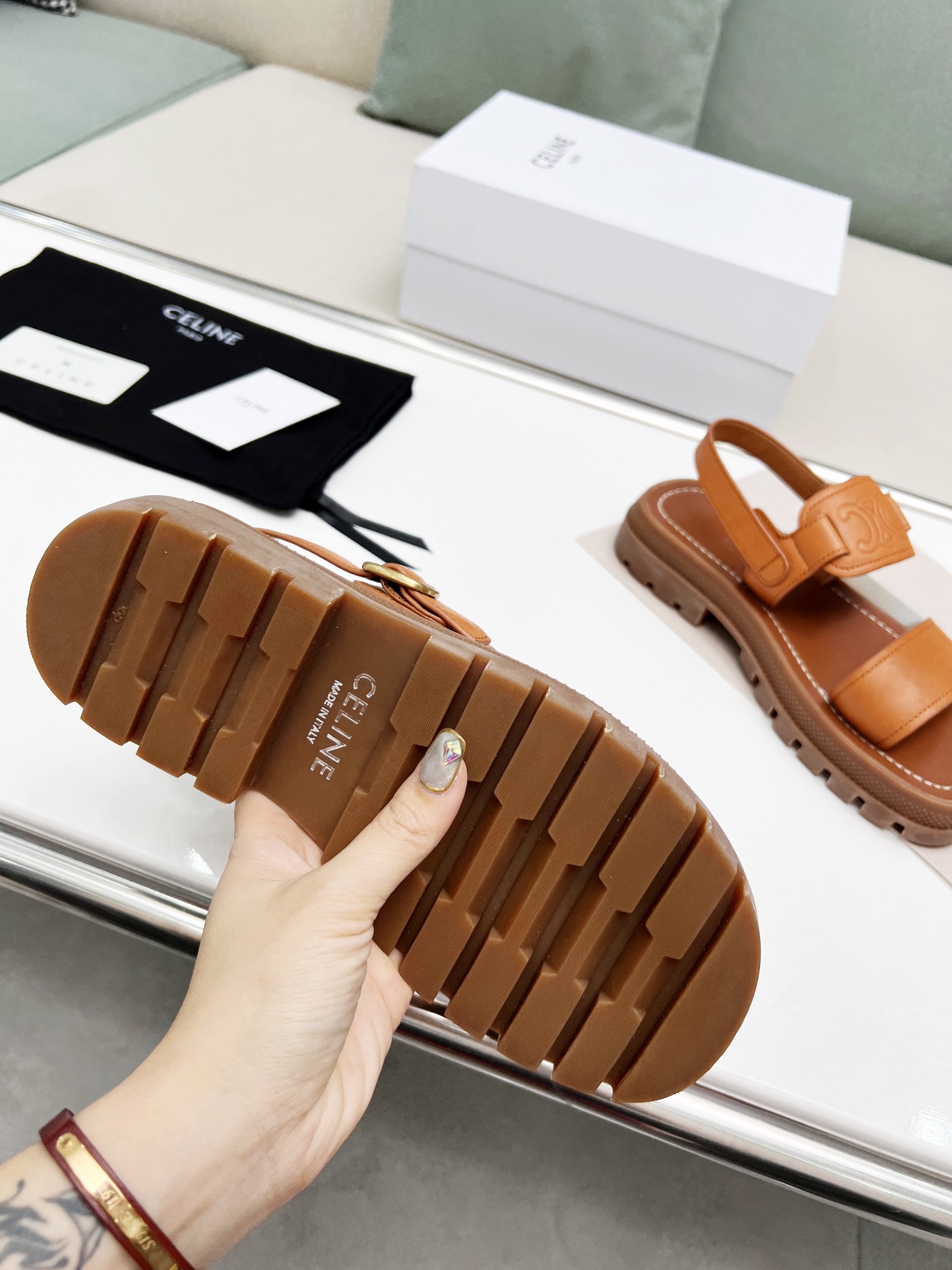 Celine Triomphe Leather Sandals-0002 35-40