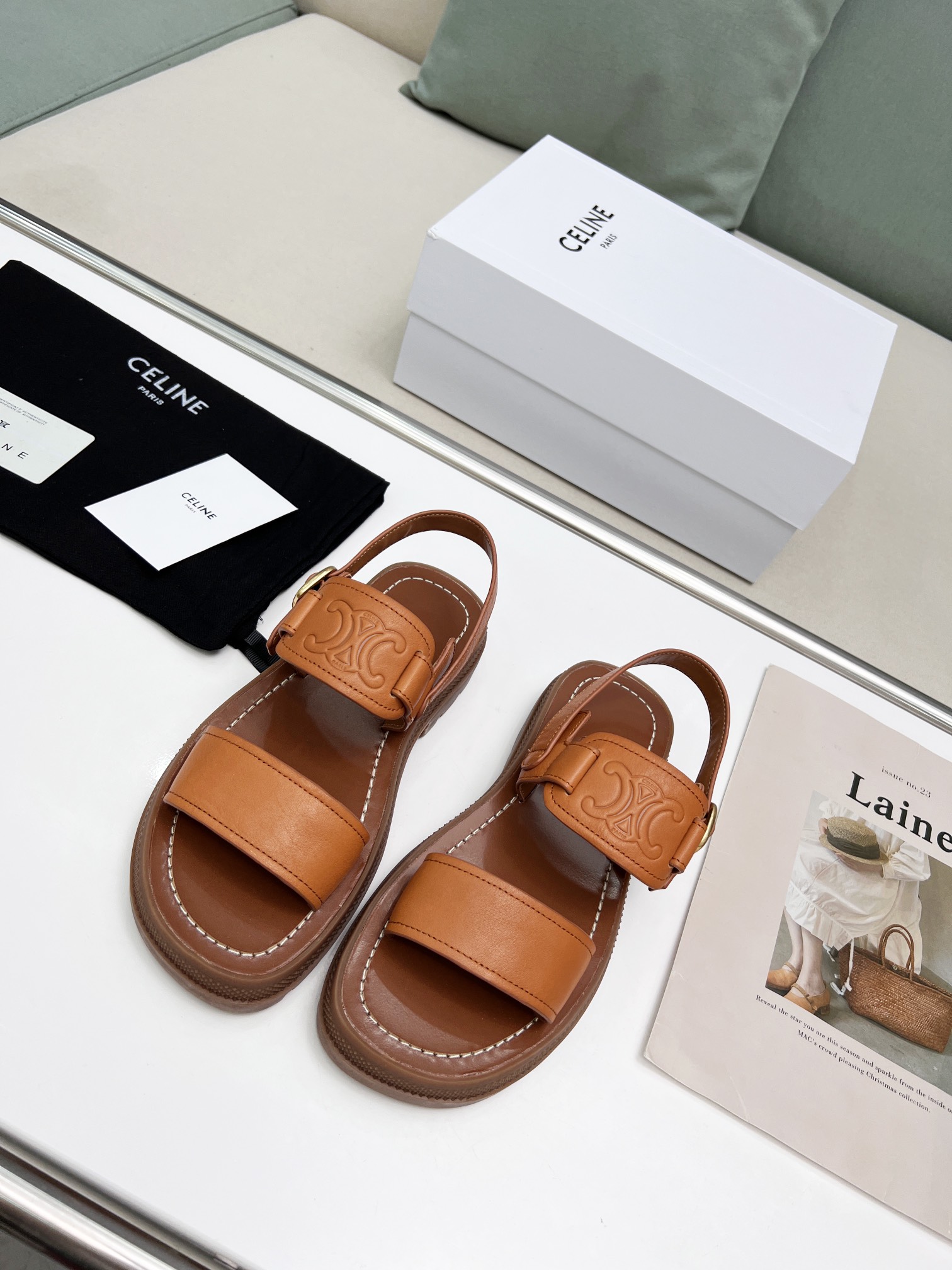 Celine Triomphe Leather Sandals-0002 35-40