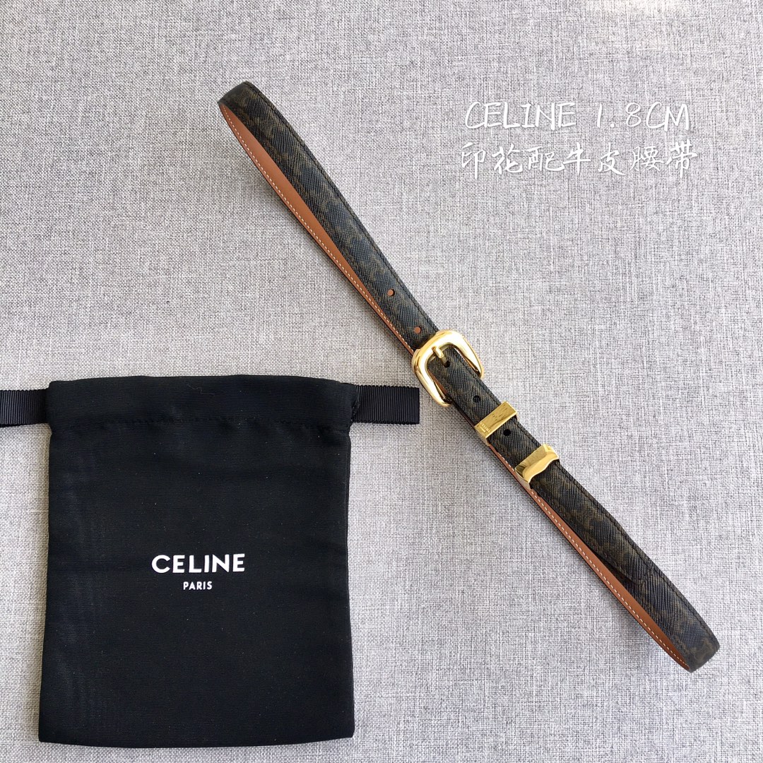 Celine Women Leather Belts Width 1.8cm 0001