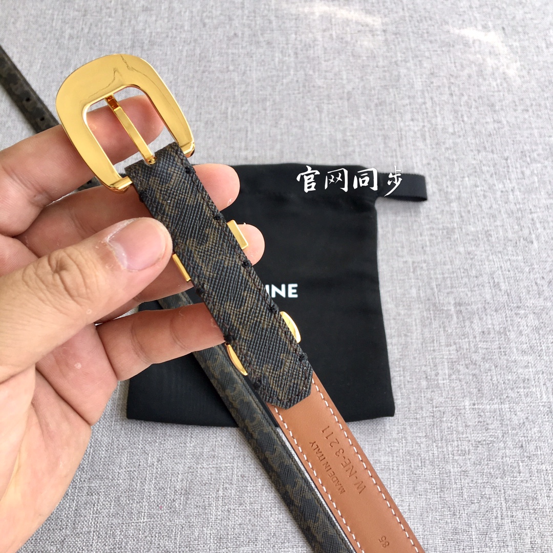 Celine Women Leather Belts Width 1.8cm 0001