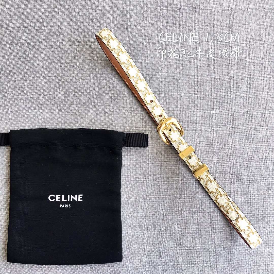 Celine Women Leather Belts Width 1.8cm 0003