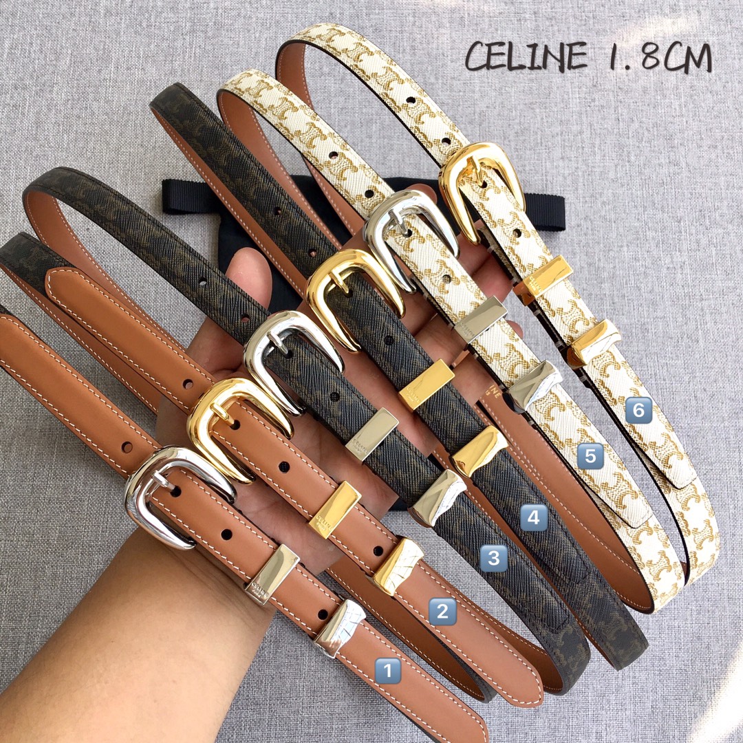 Celine Women Leather Belts Width 1.8cm 0003