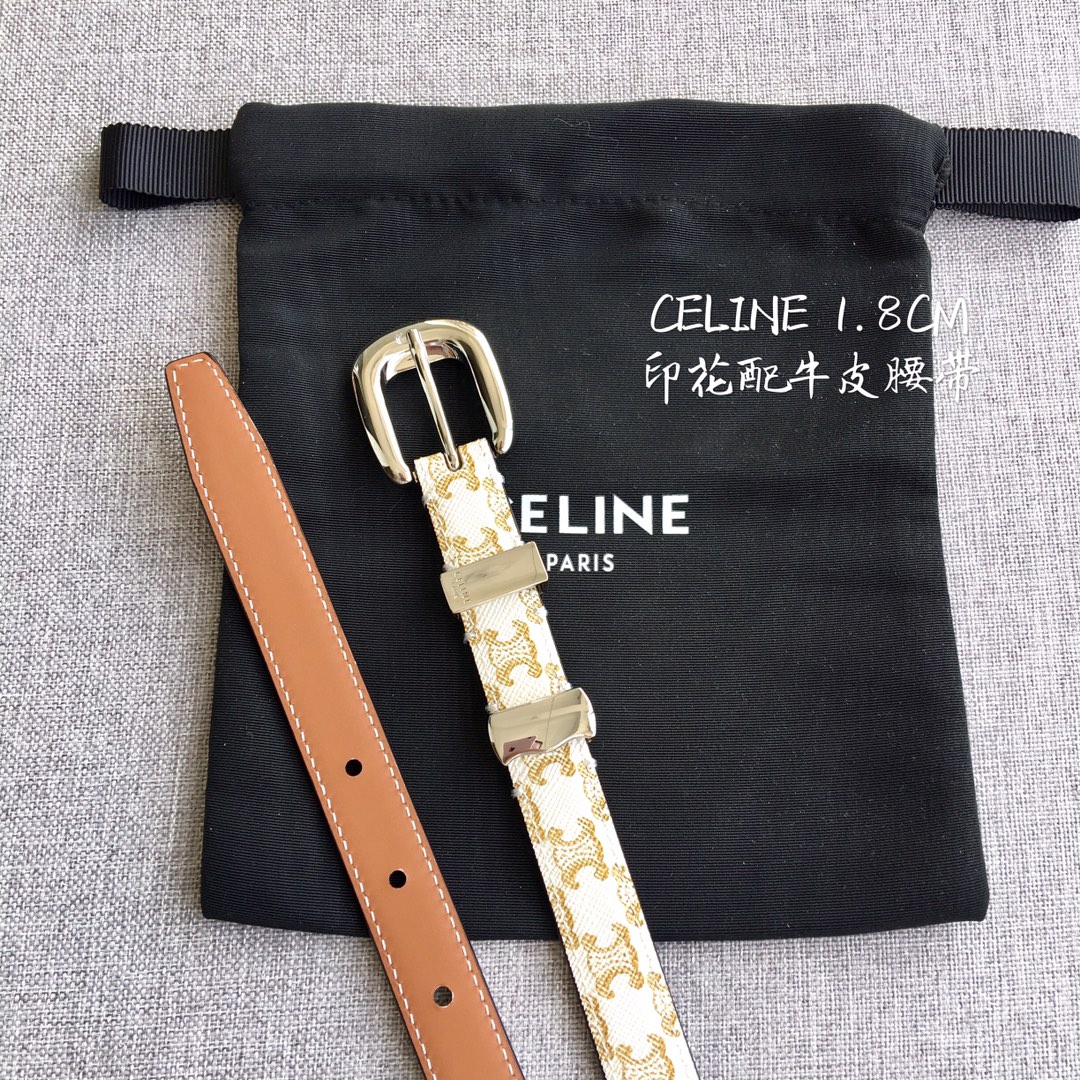 Celine Women Leather Belts Width 1.8cm 0004