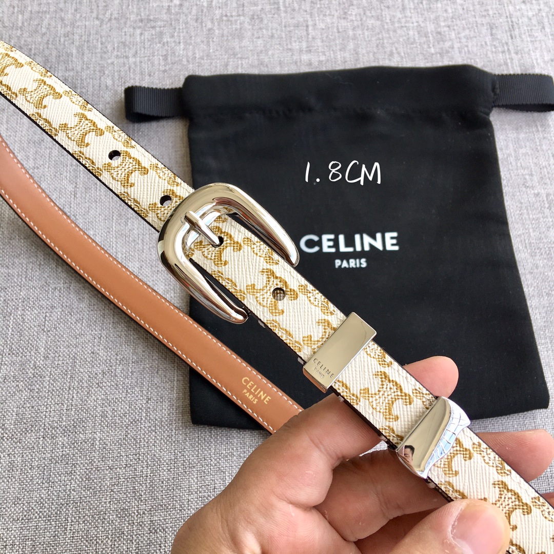 Celine Women Leather Belts Width 1.8cm 0004