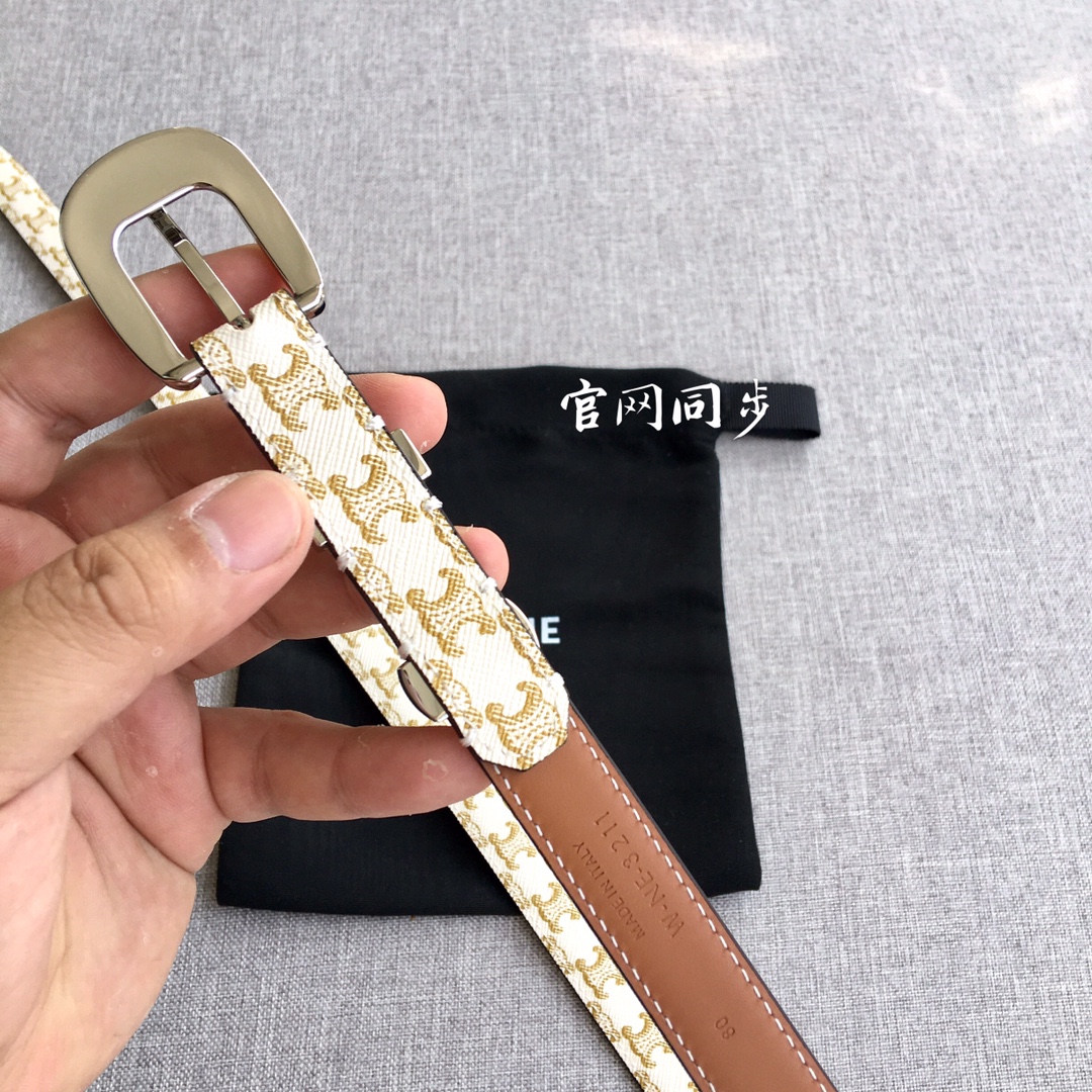 Celine Women Leather Belts Width 1.8cm 0004