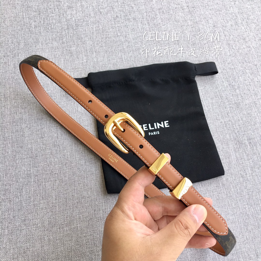 Celine Women Leather Belts Width 1.8cm 0005