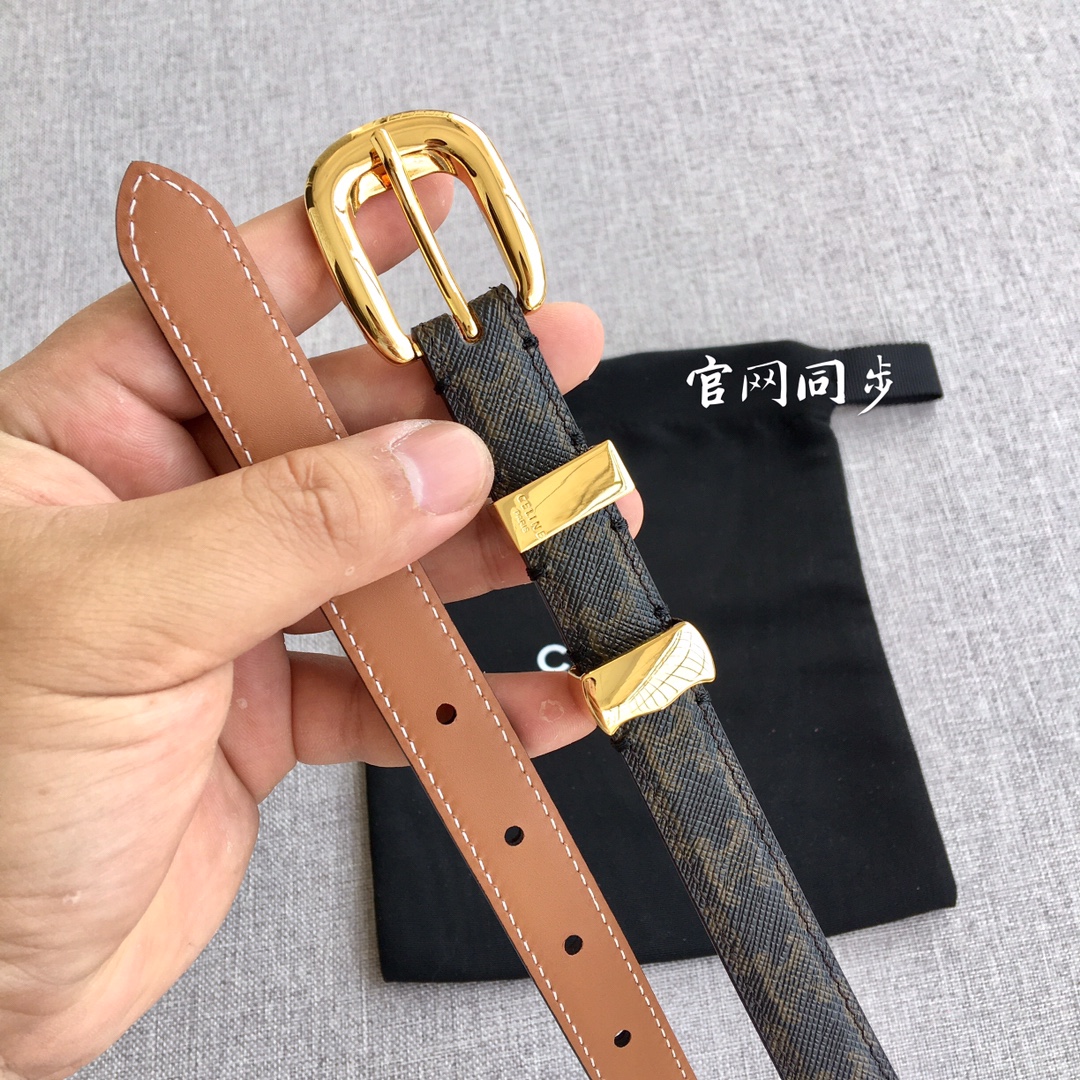 Celine Women Leather Belts Width 1.8cm 0005