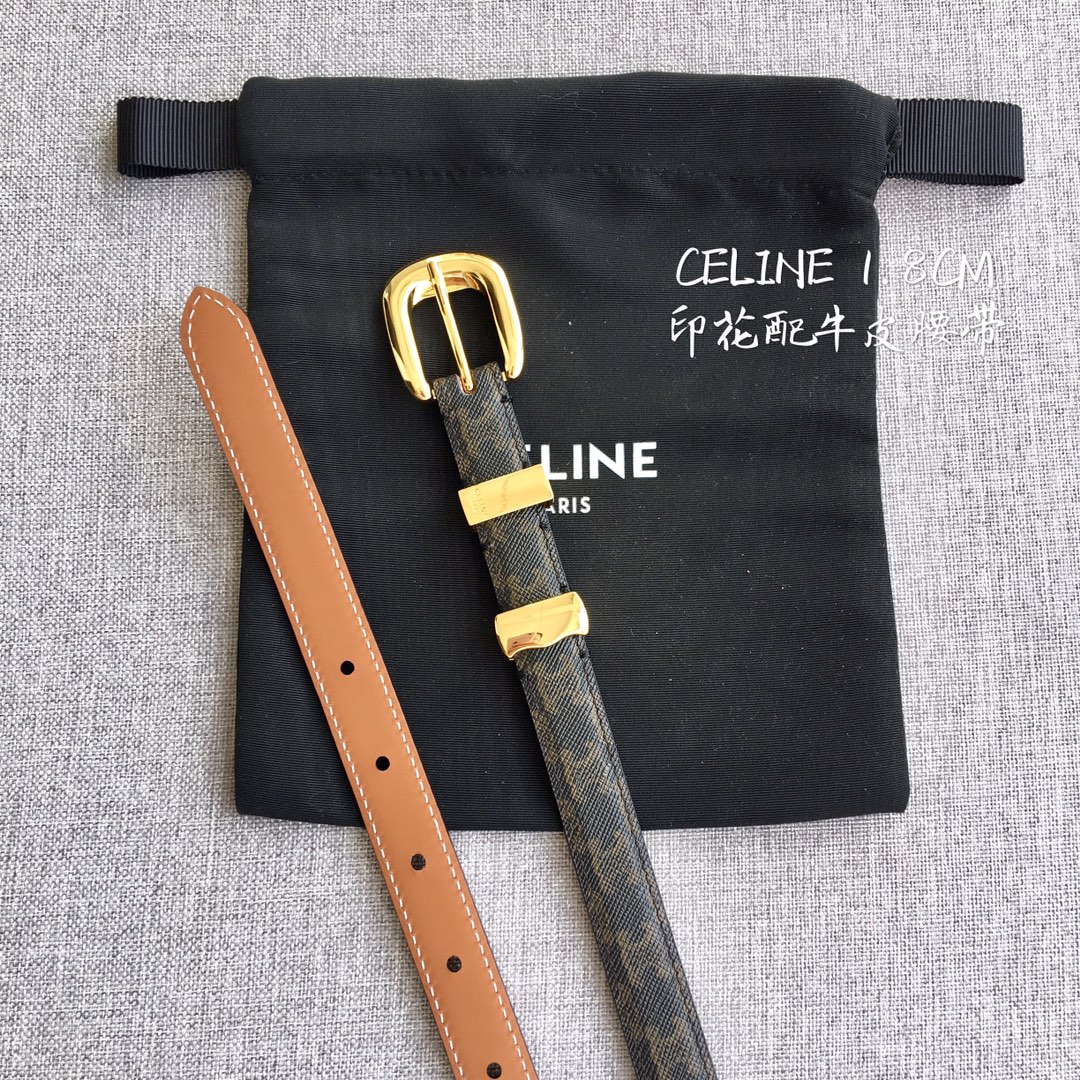 Celine Women Leather Belts Width 1.8cm 0005