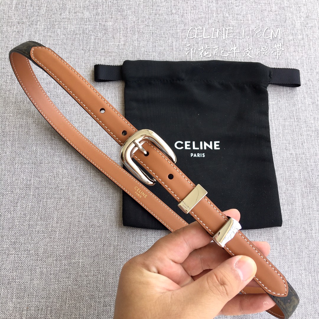 Celine Women Leather Belts Width 1.8cm 0006